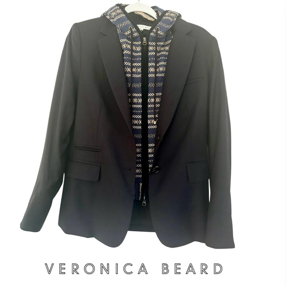 Veronica Beard Jackets & Blazers - NWOT - Veronica Beard Black / Blue Dickey Blazer, Size 8